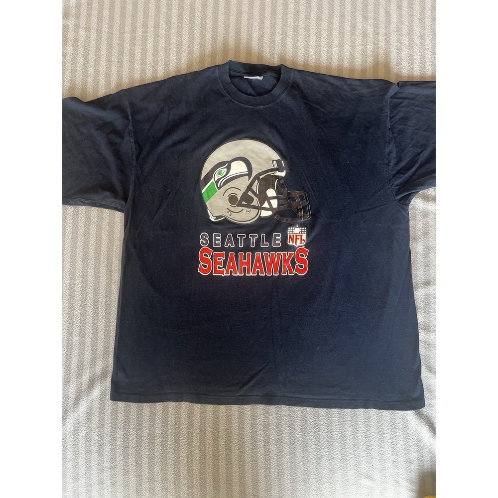VTG Seattle Seahawks NFL Football Logo short sleeve navy 3Xl VIKA TAG